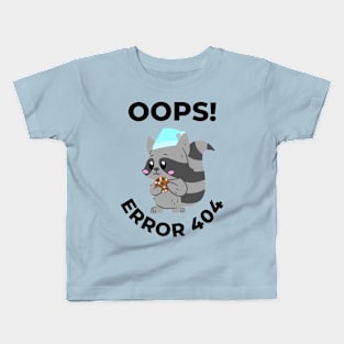 Oops error 404 raccoon - Computer Kids T-Shirt